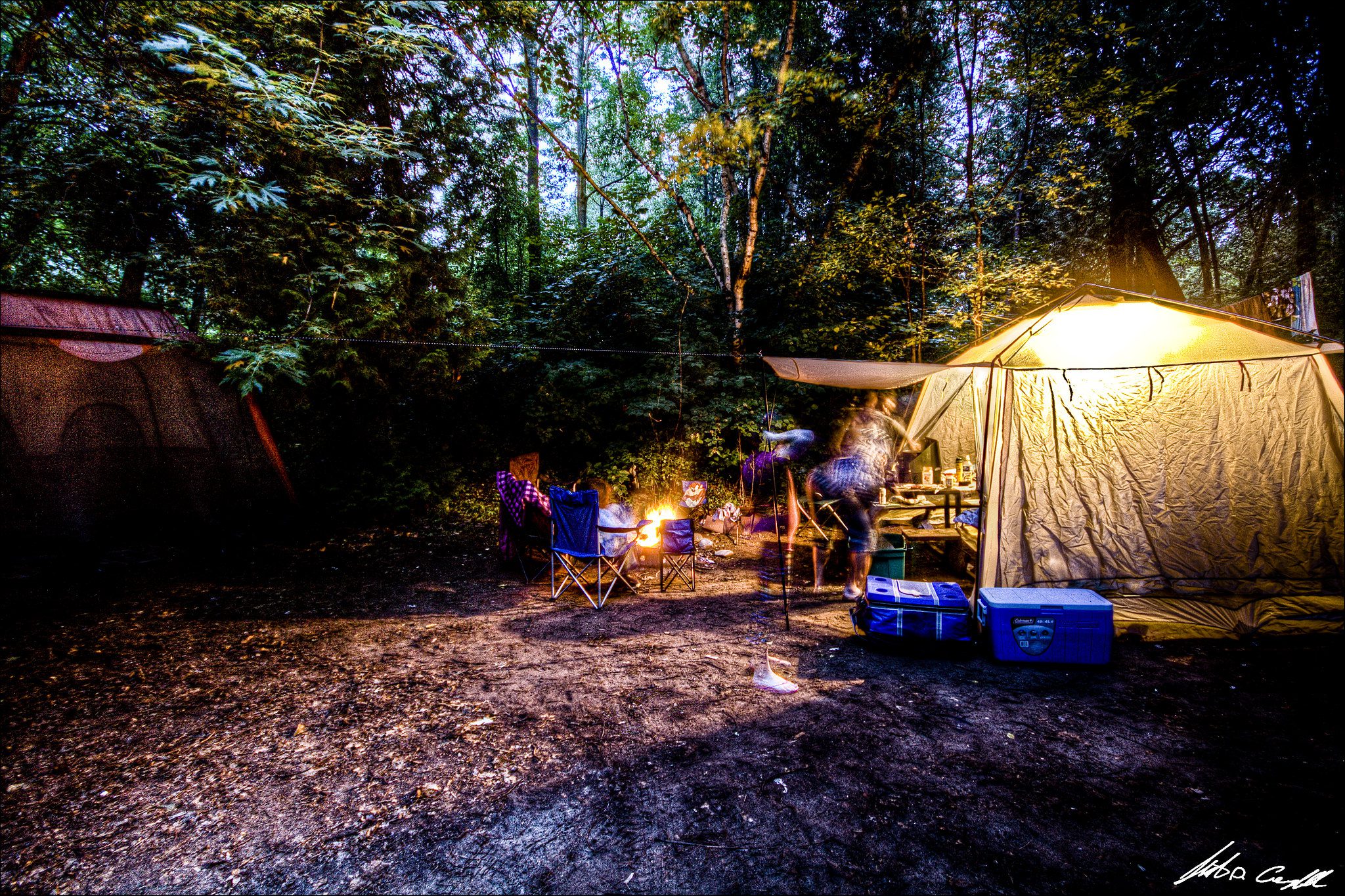 Picture depicting Door County camping.