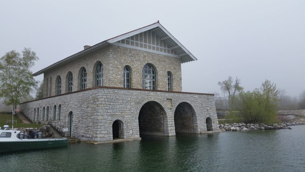Picture of the boathouse at Rock Island State Park Door County Wisconsin