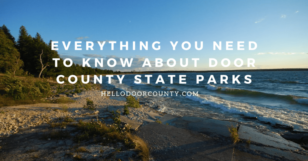 Image of a Door County State Park with title of post.