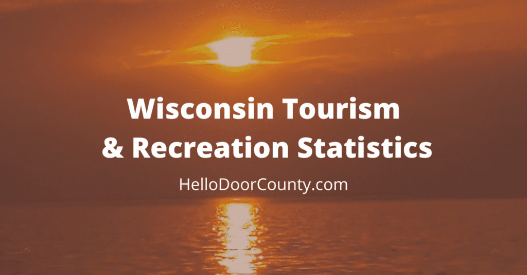 sunset over lake michigan with the words Wisconsin Tourism & Recreation Statistics