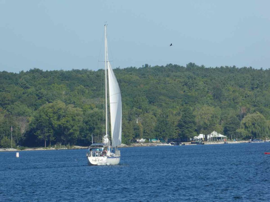 sailboat off the shore of Door County, Wisconsin