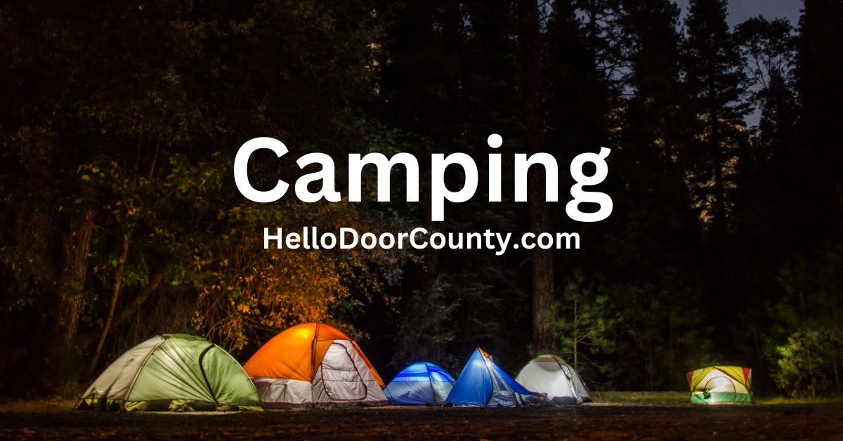 campsite in Door County at night