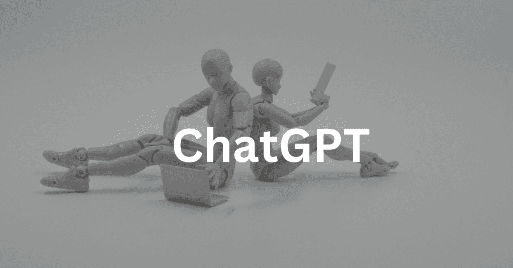 Robotic figurines with the overlayed text: ChatGPT
