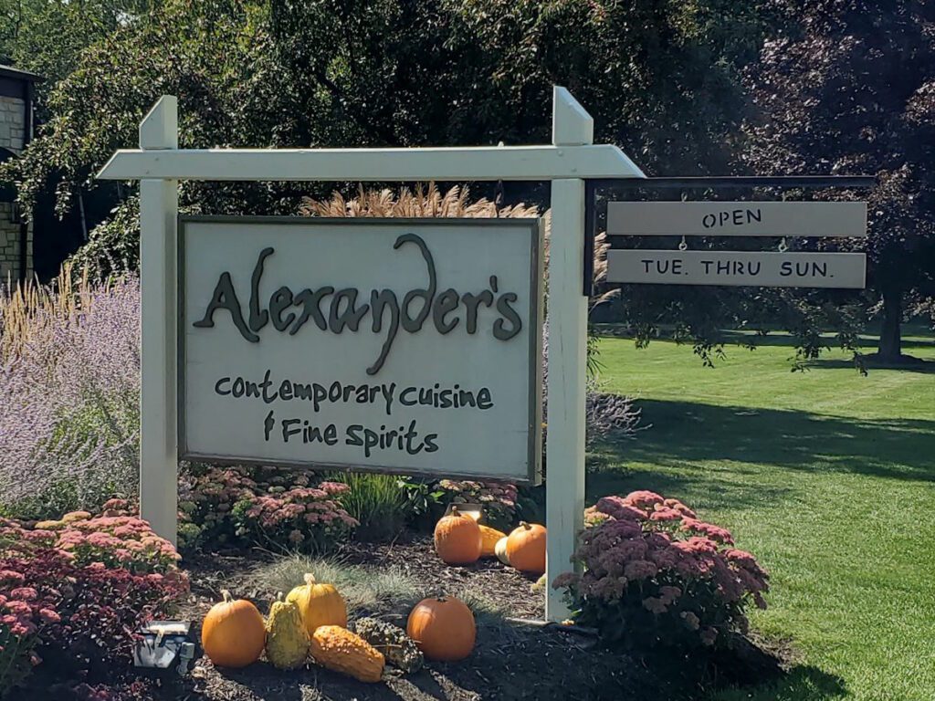 sign for Alexander's restaurant