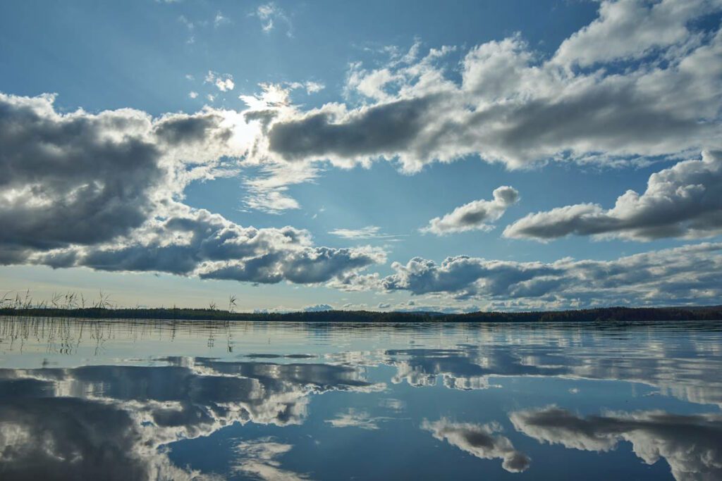 clouds over lake