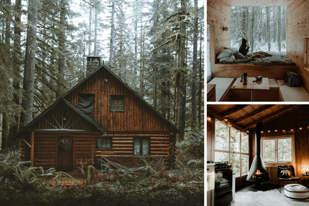 cabin scenes. Cabins are lodging options in Door County.