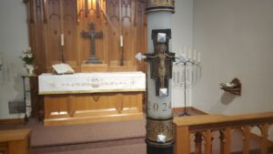 Paschal candle at Saint Peter's
