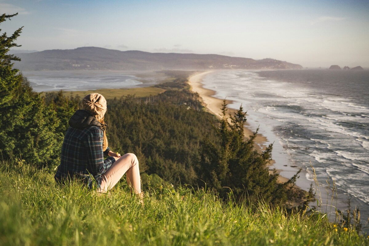 woman observing the sea